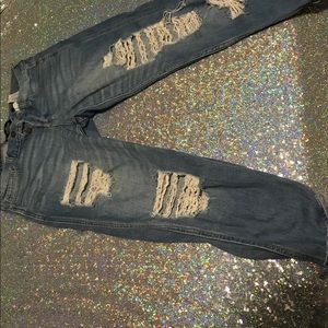 Hollister low rise boyfriend jeans . Distressed.